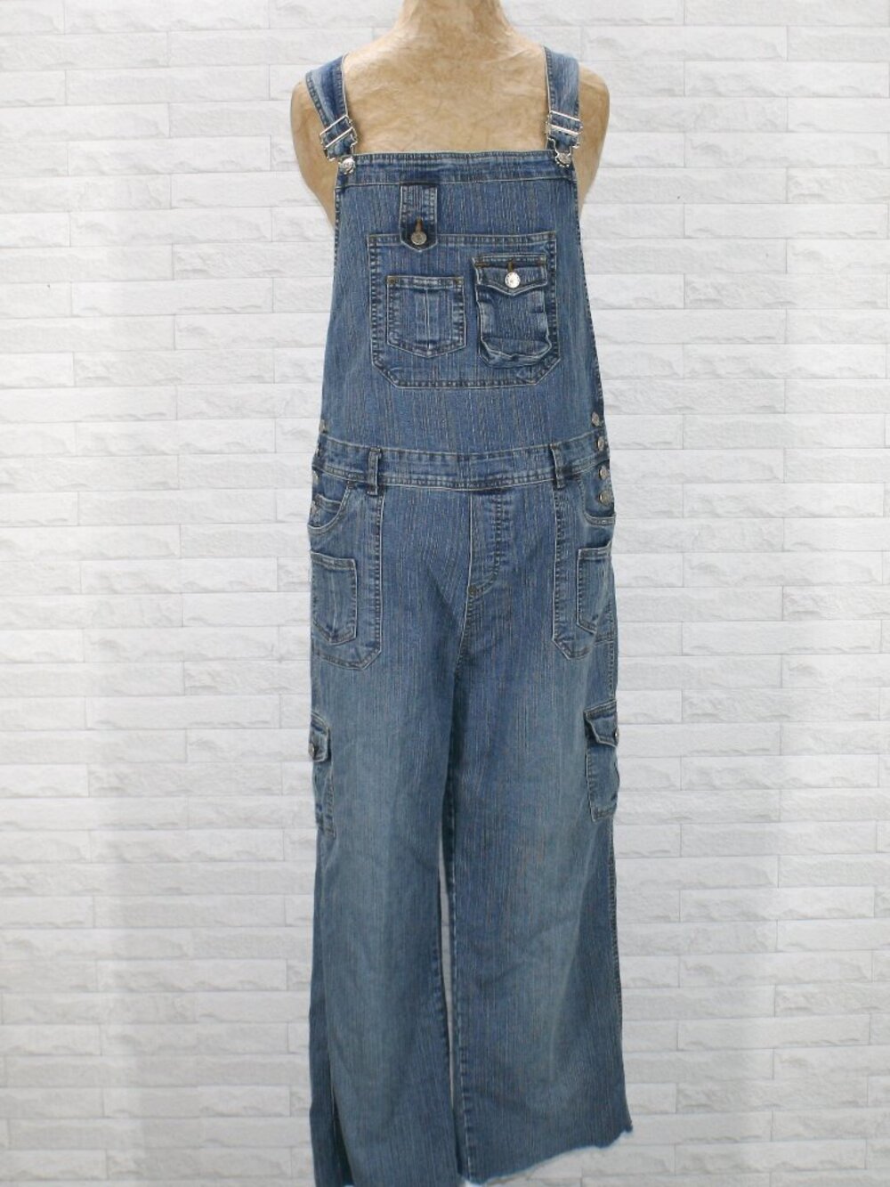 VINTAGE H2H HOT 2 HANDLE Overalls Blue Jean Denim Cargo Pockets Unisex M